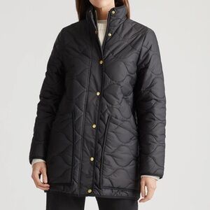 New! Quince Featherless Quilted Long Puffer Jacket in Black Sz XL